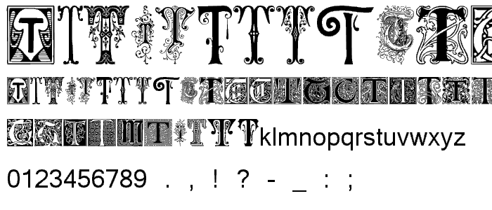 Ornamental Initials T font